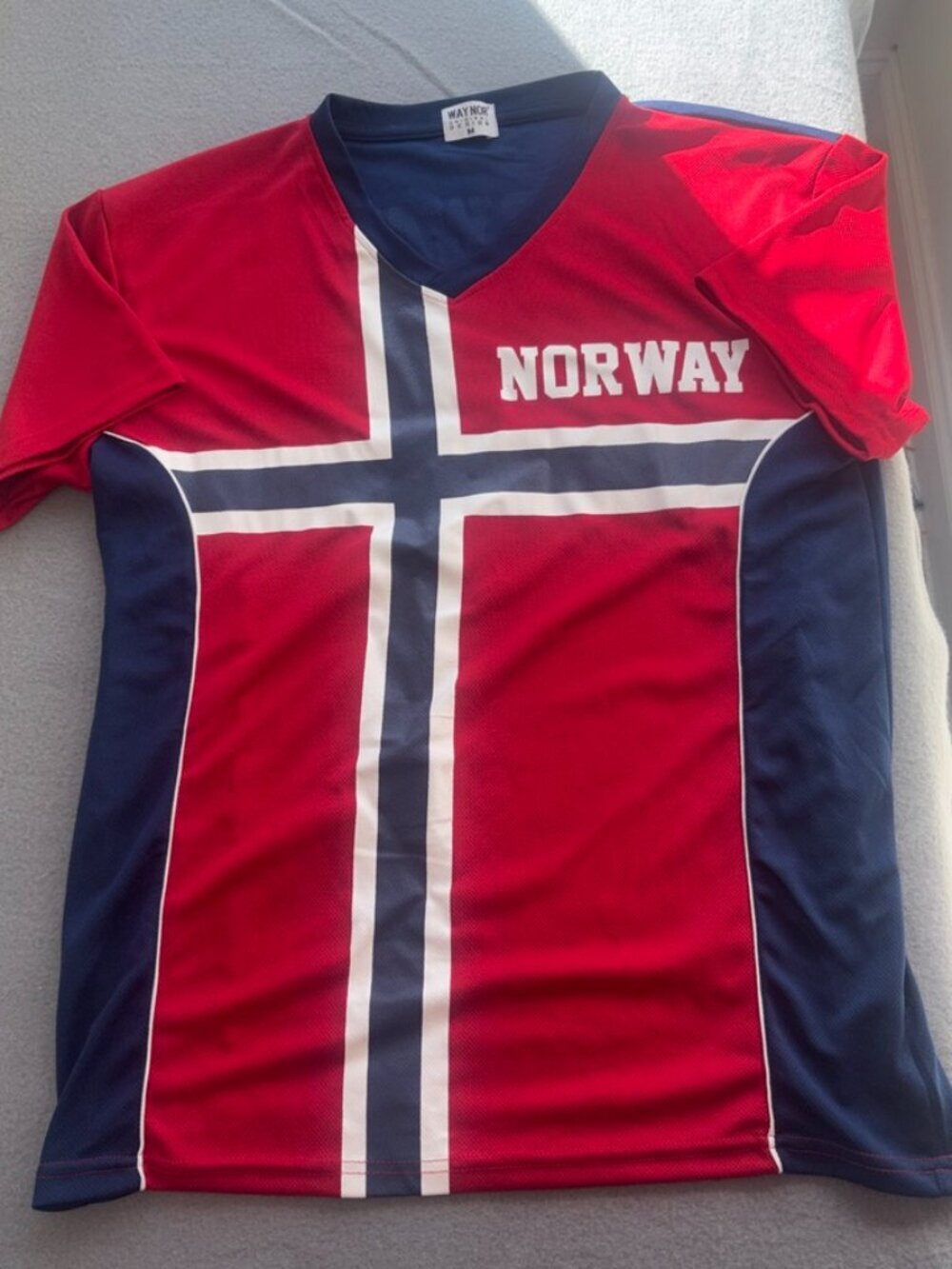 Waynor Norway Soccer Futbol Jersey Size Adult Medium Red Blue White